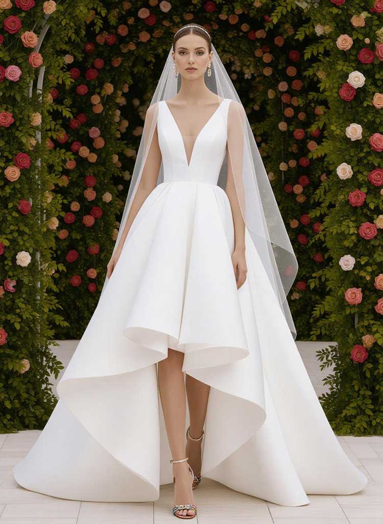 لباس عروس مدل کوتاه-بلند