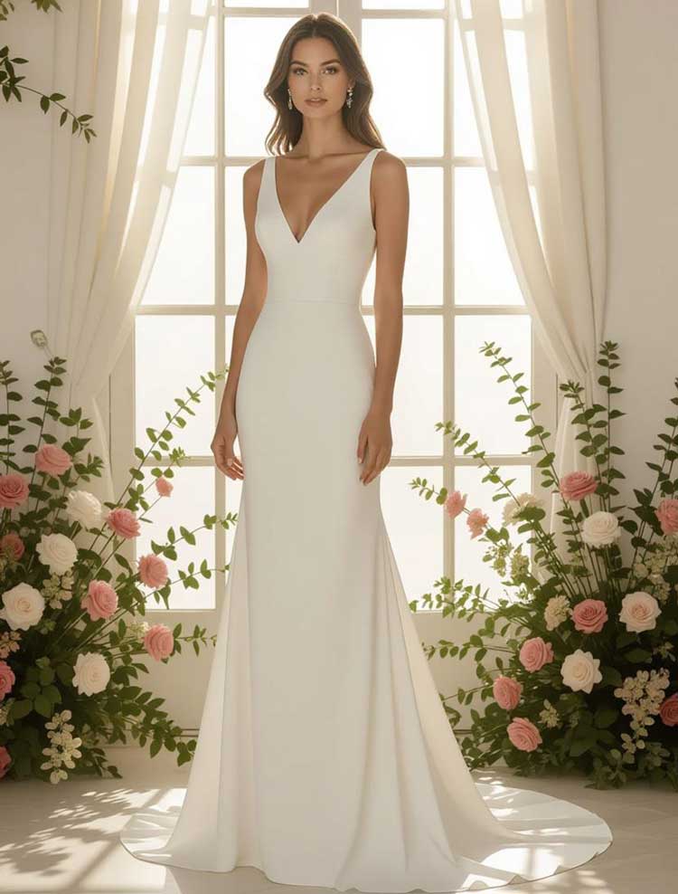 لباس عروس مدل ستونی