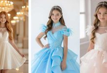 لباس مجلسی پوشیده برای عروسی دخترانه نوجوان 10 تا 15 سال