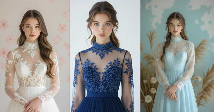 آستین‌های بلند و شفاف