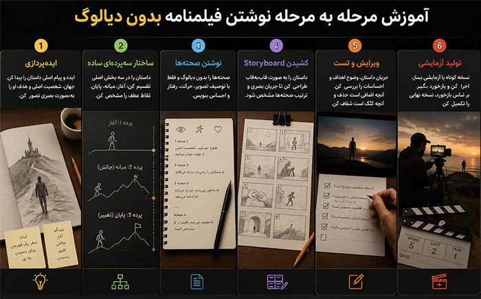 آموزش مرحله به مرحله نوشتن فیلمنامه بدون دیالوگ